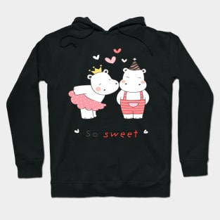 kawaii animal valentine day Hoodie